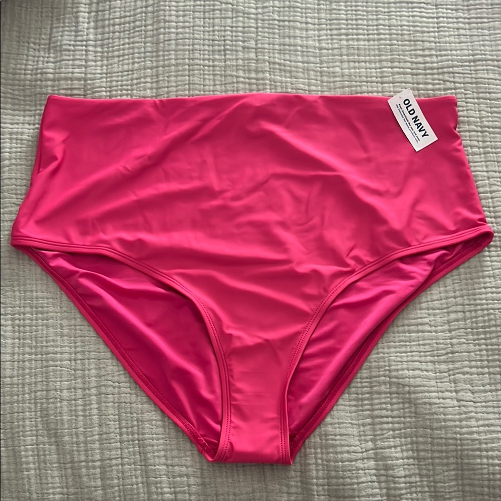 Old Navy Pink High-Waisted Bikini Bottom Size 2X NWT